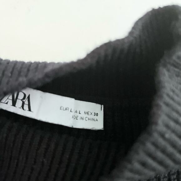 ZARA High Neck Black Sweater Large - Picture 5 of 8